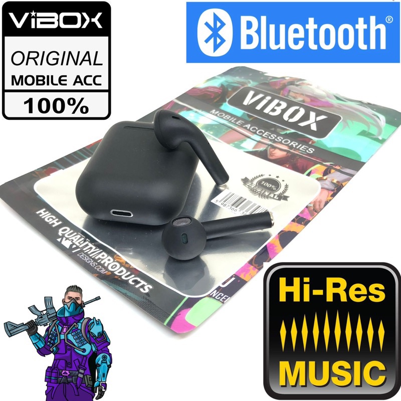 Vibox i12 BT macaron Warna TWS Bluetooth 5.0 Earphone Earbud Olahraga Wireless Earphones Nirkabel Headset With Mic BY SMOLL