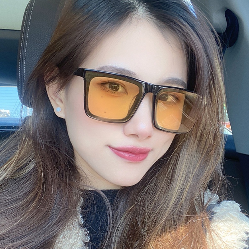 SS Kacamata Hitam 6638 Kaca Mata Pria Wanita Bentuk Kotak Korean Fashion Anti UV Sunglassess Eyewear Design Retro Murah Import