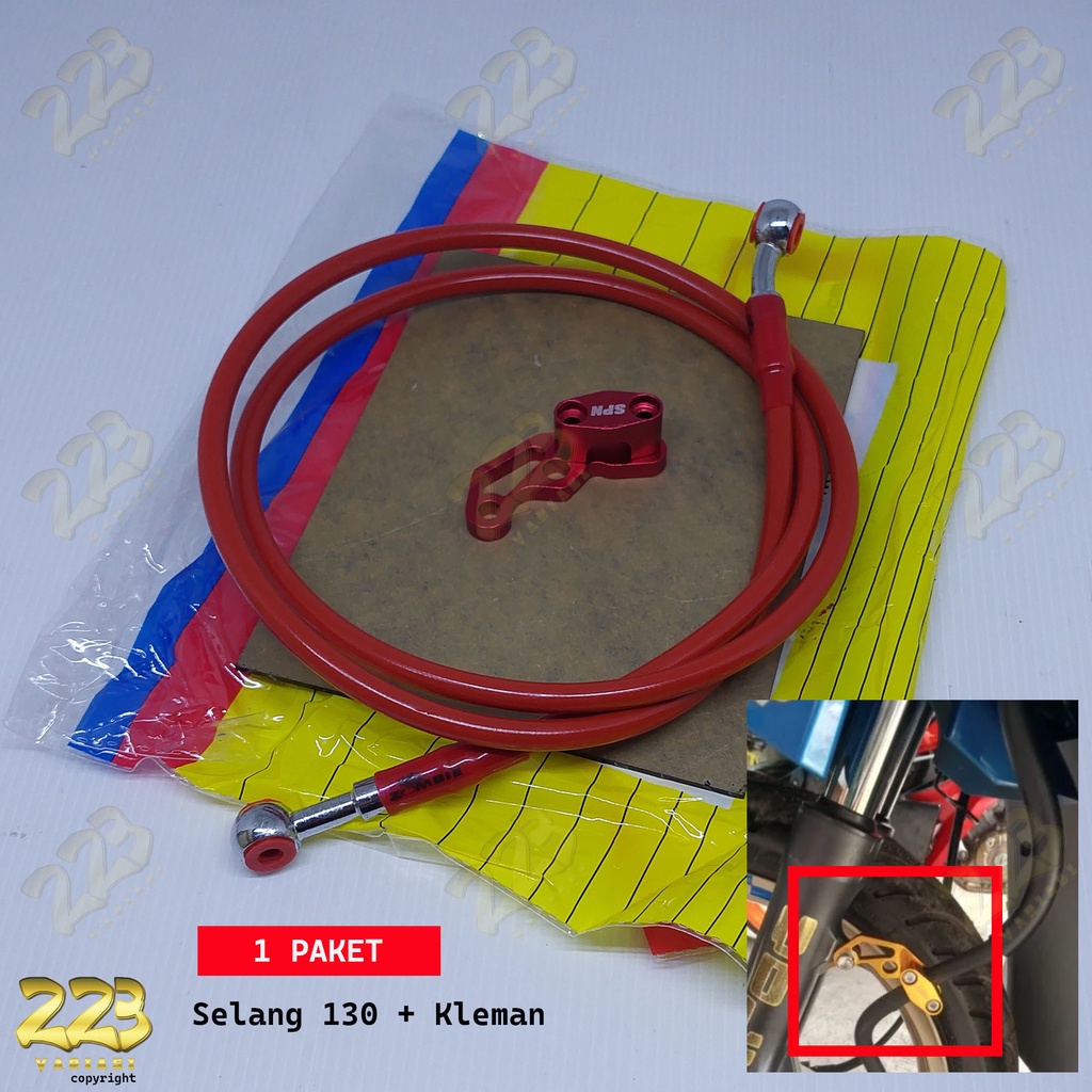 Selang Rem motor Depan Warna 130cm Klx, Crf, Trail, Thunder dan rubahan stang tinggi lainya