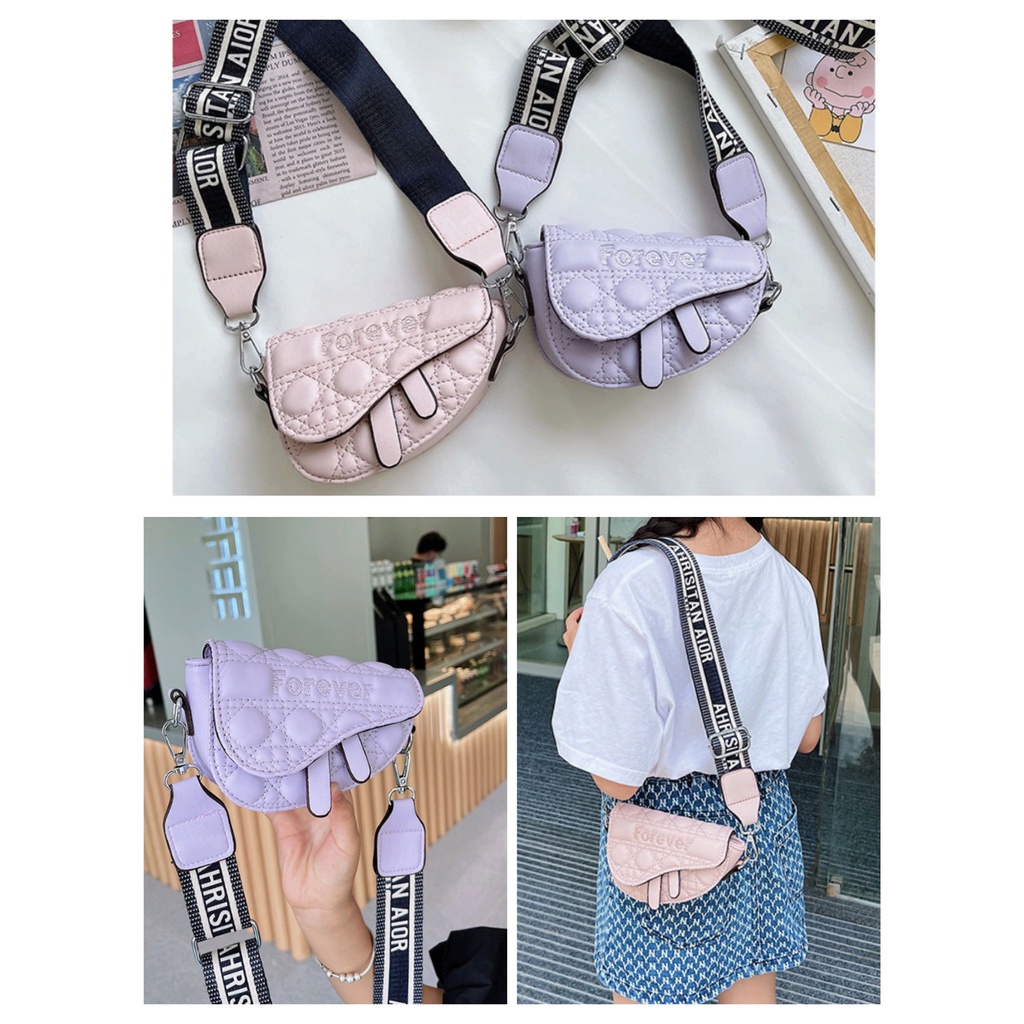 Tas Anak Selempang Perempuan Fashion Korea Kulit Dr Import