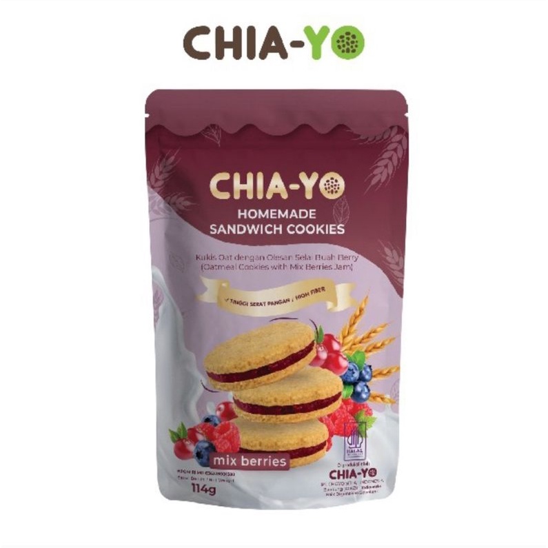 

CHIAYO SANDWICH COOKIES MIX BERRIES | HEALTHY SANDWICH COOKIES | HIGH FIBER COOKIES