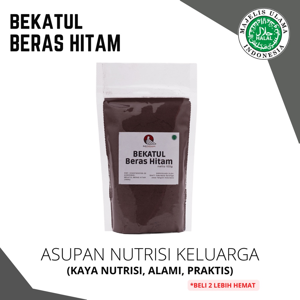 Bekatul Beras Hitam Organik Instan Murni 100%