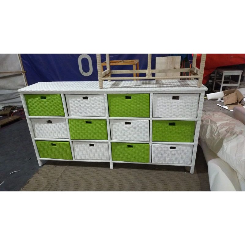 Lemari Laci 12 Rotan Sintetis