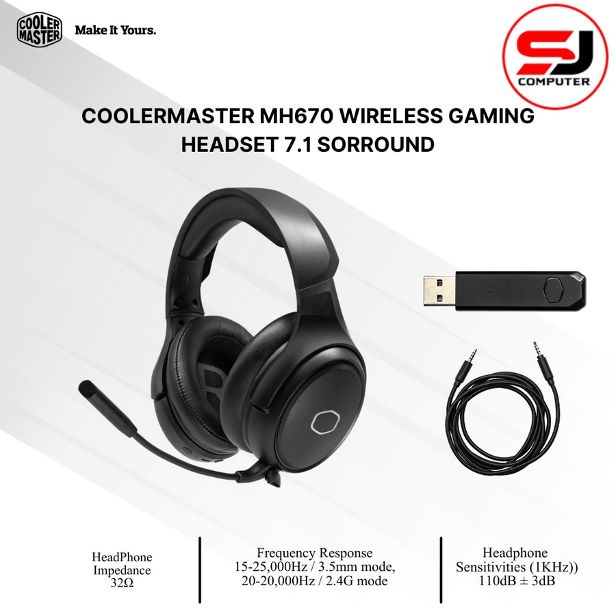 COOLERMASTER MH670 WIRELESS GAMING HEADSET 7.1 SORROUND