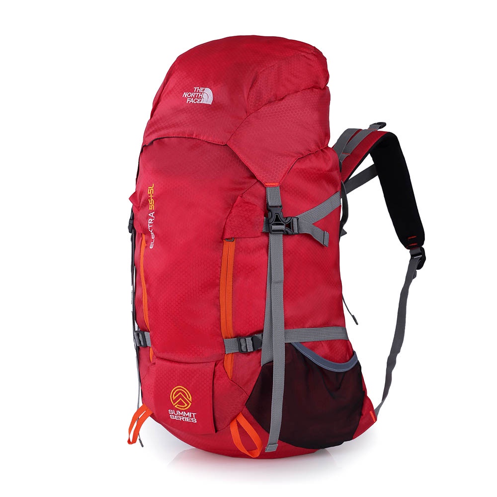 Justrue TNF Tas Gunung 50 Liter Ransel Keril Camping Merah Abu 671