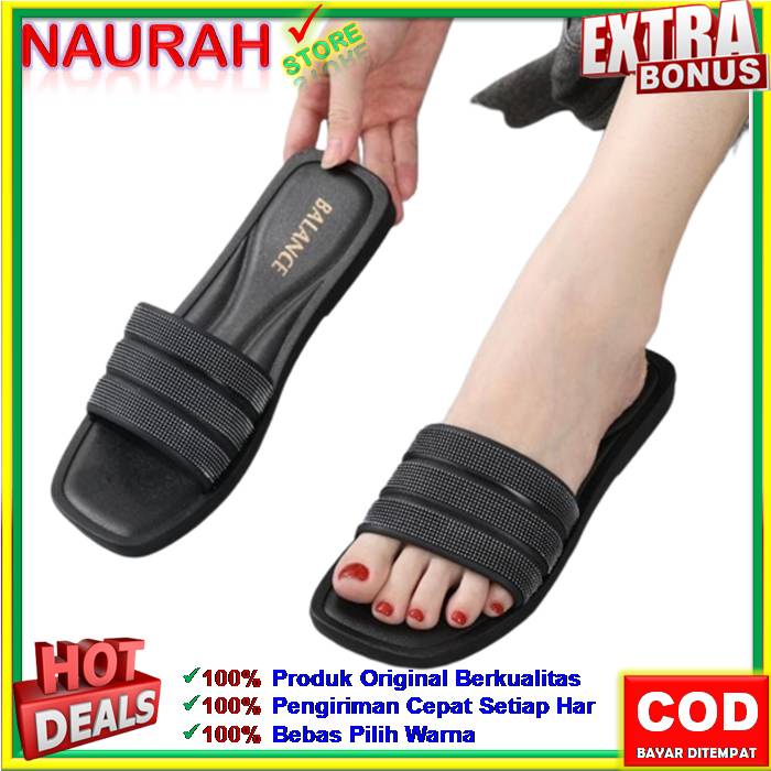 Sandal Balance 1330 Sendal Jelly Hitam Selop Karet Rubber