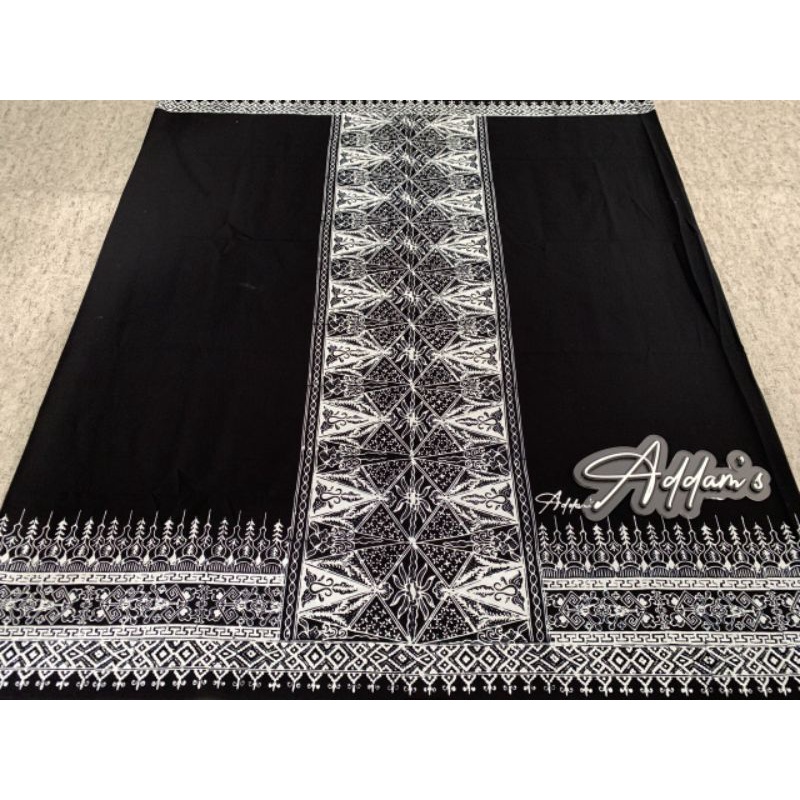 Sarung addam dewasa sarung batik cap khas pekalongan anti luntur hitam polos variasi songket klasik 