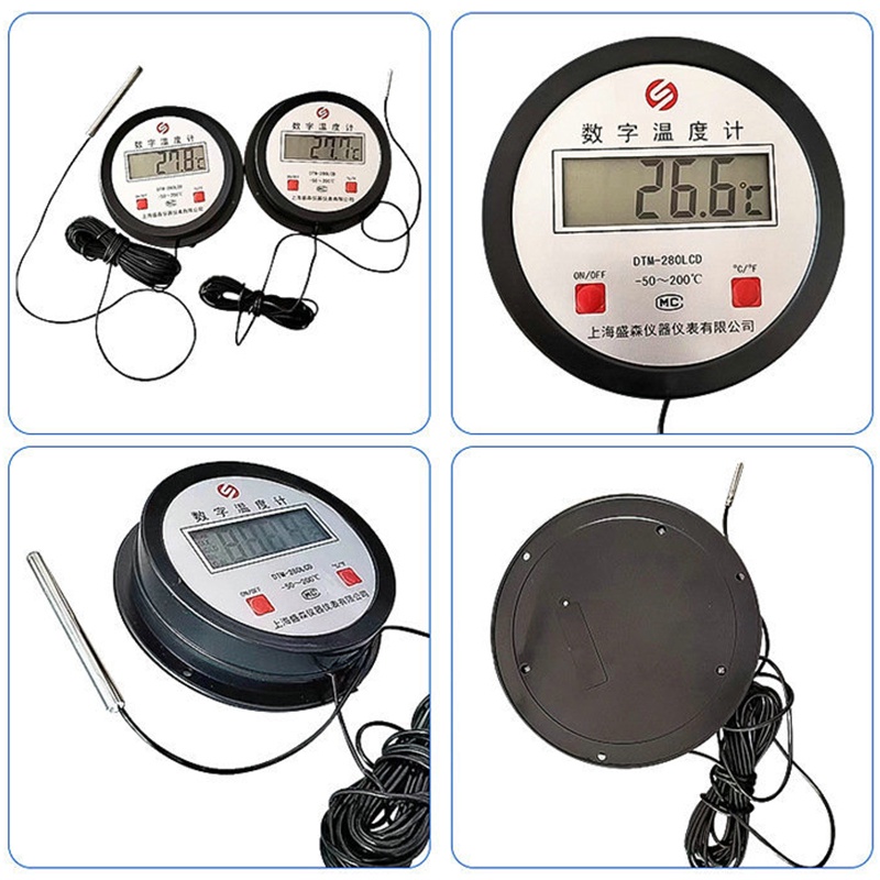 Digital Thermometer High Precision With Waterproof Probe DTM-280 -50~200C