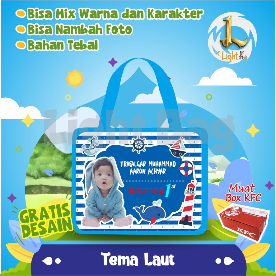 

Goodie Bag Laut /Tas Ultah Custom/Goodie Bag Custom/Tas Ultah Unik/Souvenir Custom