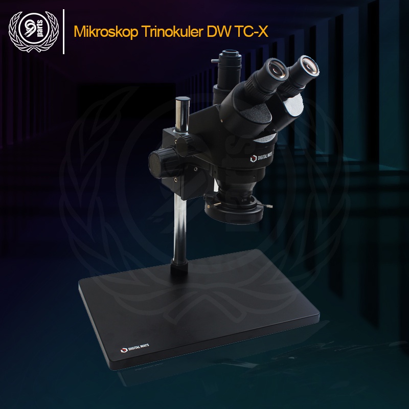 Mikroskop Digital Ways DW TC-X Black Trinoculer Free Lensa Peninggi 0.7X Original High Quality