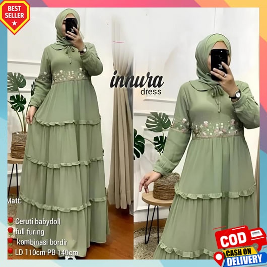 Gamis Dewasa Elegan Games Lebaran 2023 Model Terbaru Longdres Wanita Simpel Longdress Jumbo Mewah Le
