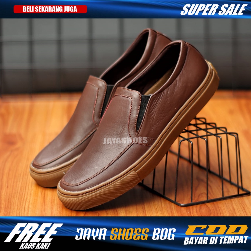 GOZIL Sepatu Kasual Casual Slip On Pria Keren Murah Original Kulit Asli Kerja Kantor Kondanga