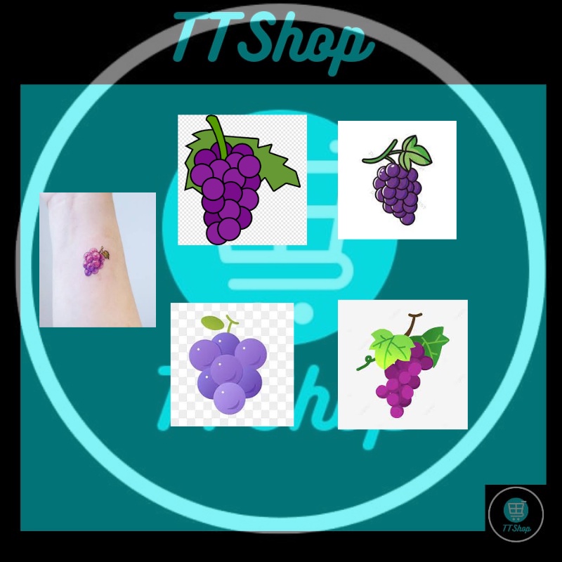 Tatoo temporary waterproof dan tahan lama gambar anggur aman untuk anak semi permanen ,sejenis fruit