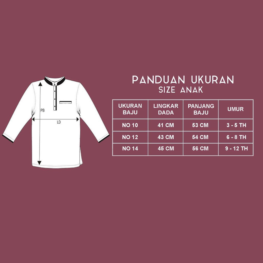 Baju Koko Kurta Anak Terbaru Usia 3 - 12 Tahun