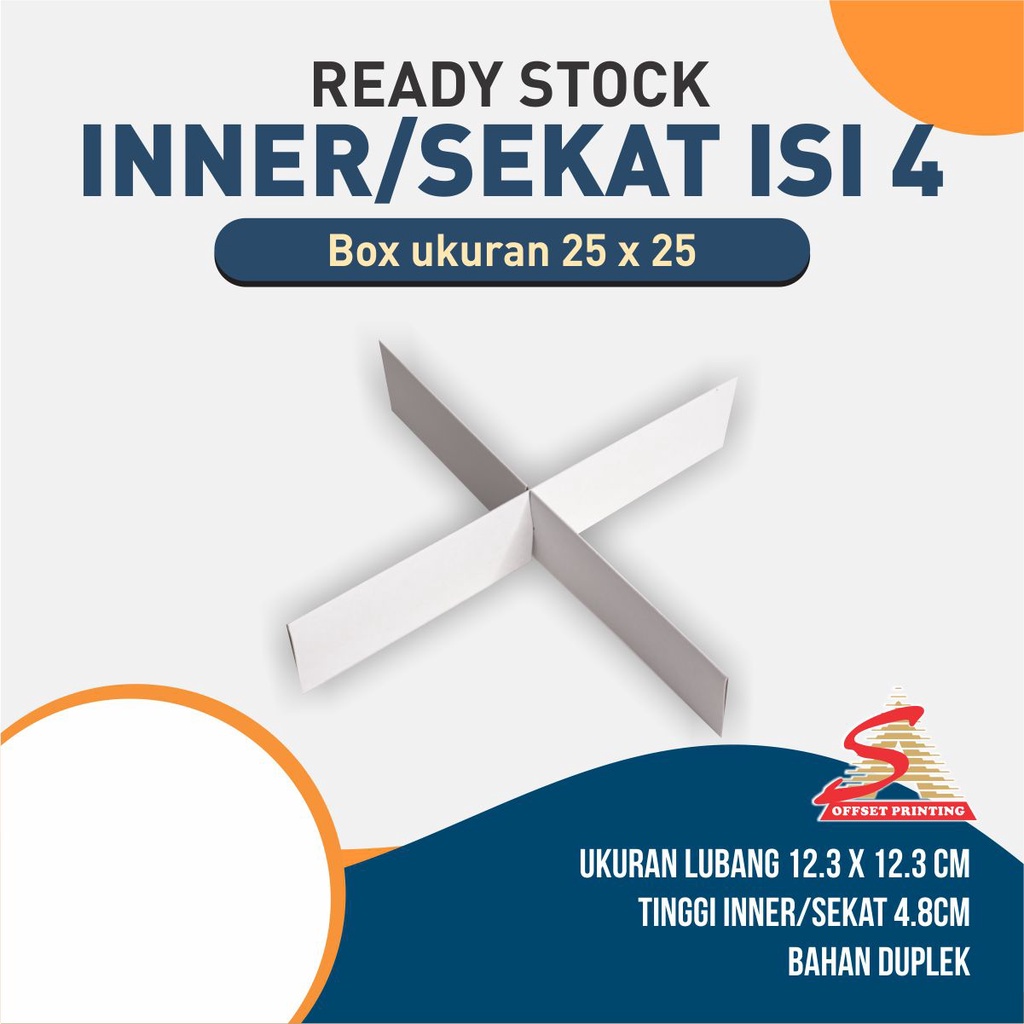 

Inner/ Sekat Isi 4 untuk box 25x25