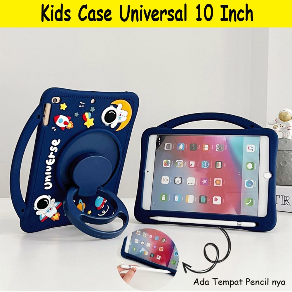 Advan Tab Sketsa 2 10 Softcase Kids Anak Rotate Motif Astronot Handle Casing Cover