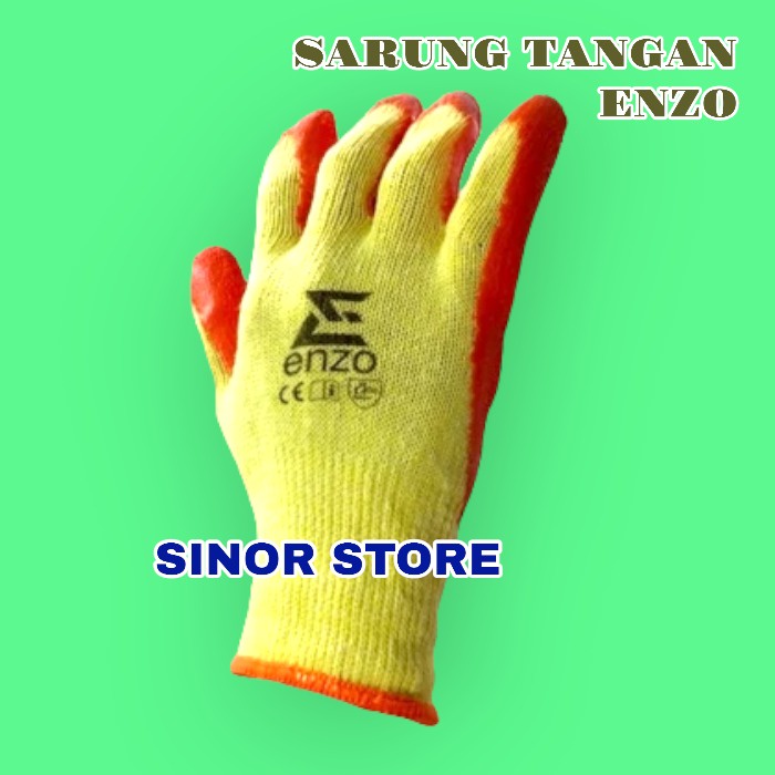 Sarung Tangan Kombinasi Katun Karet Latex Sarung Tangan Safety Heavy Duty Grip Anti Slip