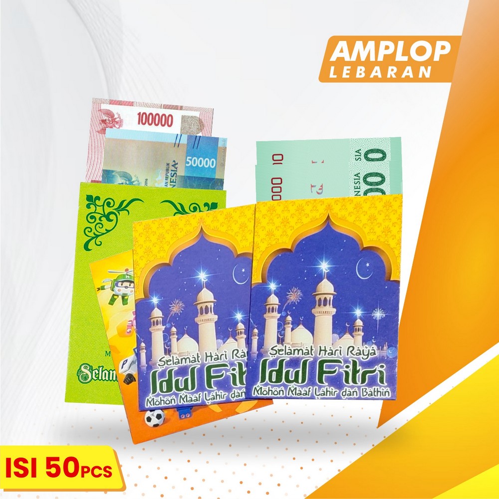 

Amplop Lebaran Isi 50PCS Motif Karakter Dompet Uang Hari Raya Idul Fitri / Amplop THR Ampau Eid Mubarak Set Angpao Kartun Lucu Stockami C823