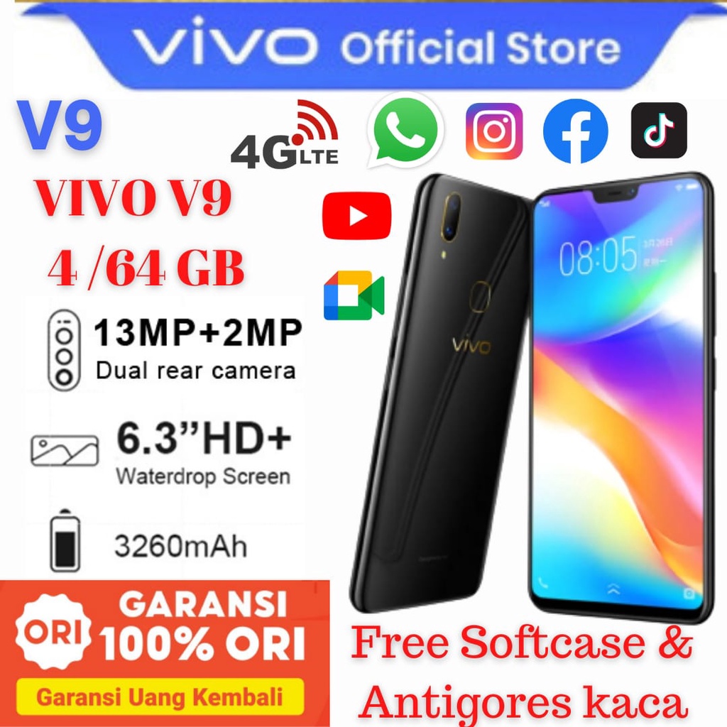 VIVO V9 4/64 Garansi Distributor 1 tahun