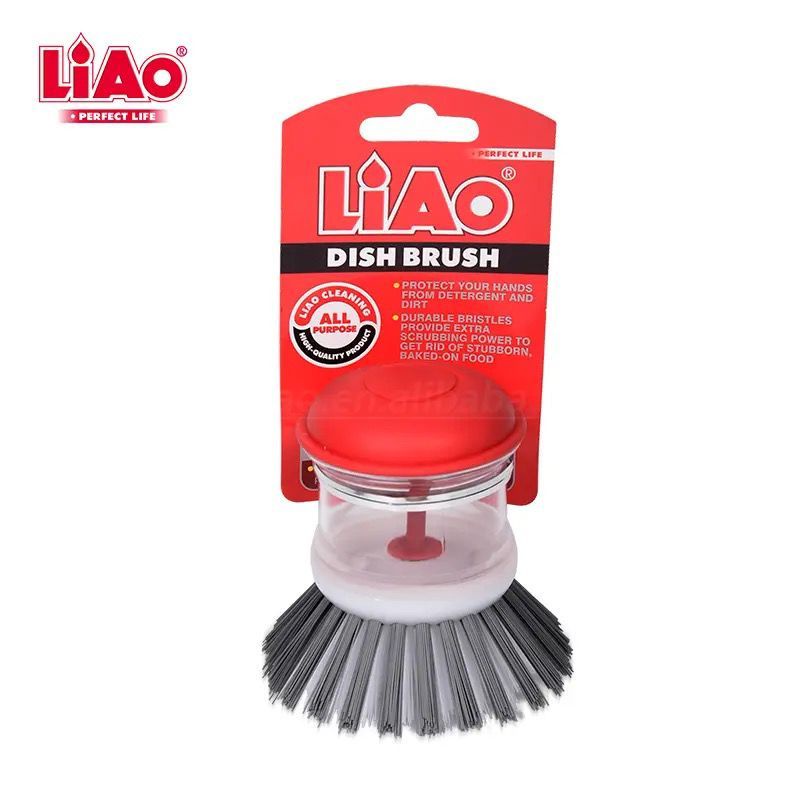 LIAO Sikat Cuci Piring 2 in 1 Kitchen Brush with soap dispenser (D130002)