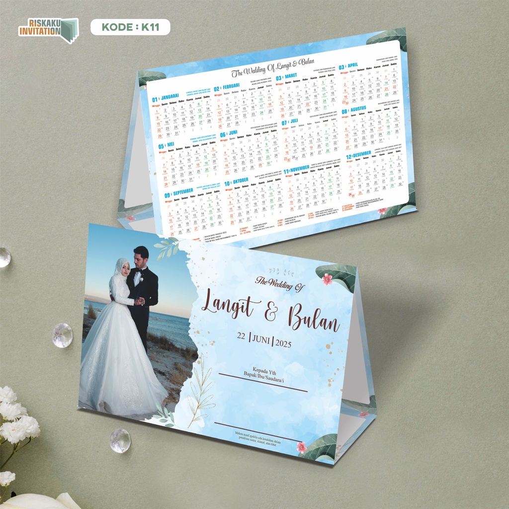 Undangan Pernikahan Kalender, Bahan tebal, gratis Foto Preweeding Harga Paling Murah