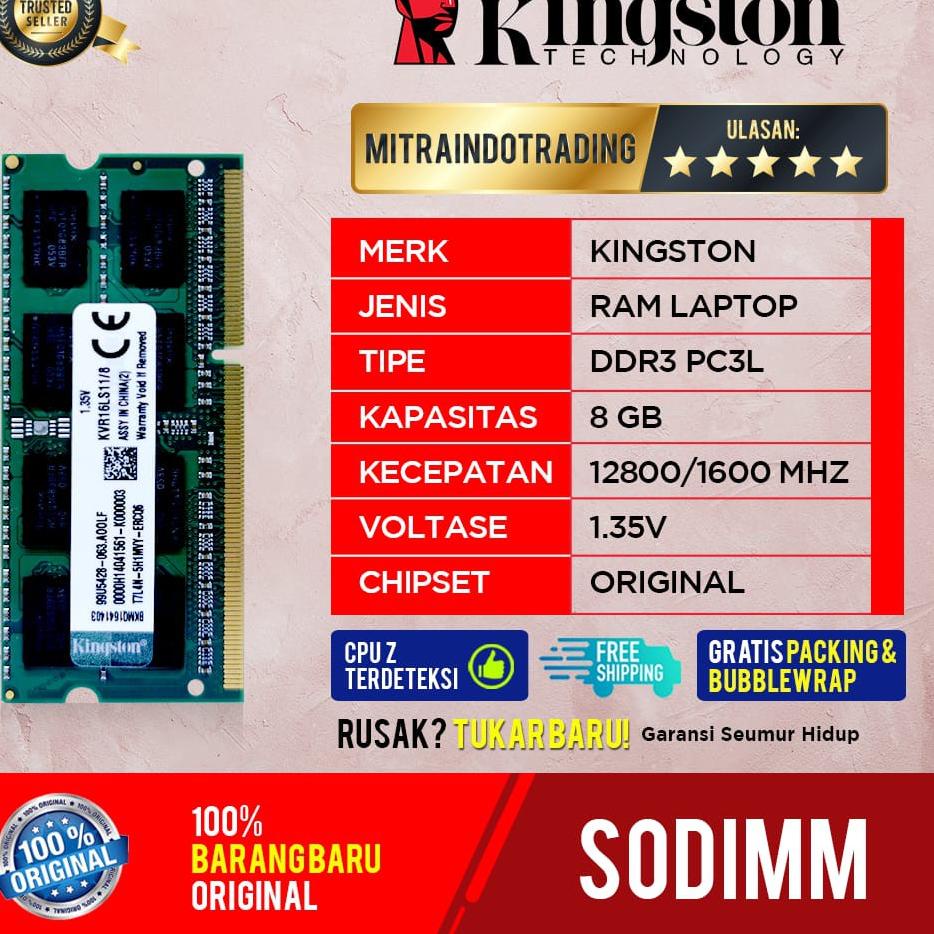 ❊ RAM KINGSTON SODIMM DDR3L 8GB PC  ➨