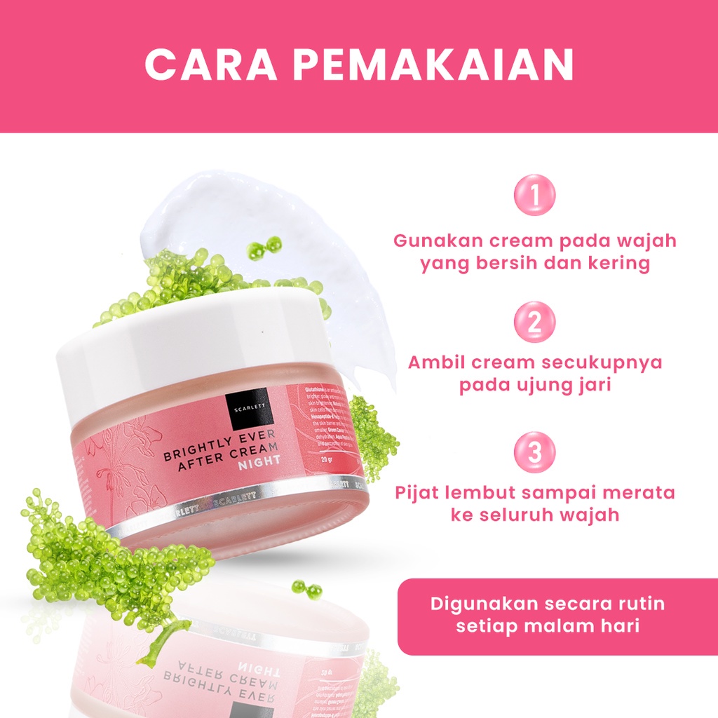 SCARLETT brightly ever after day cream night cream krim pink 20gr