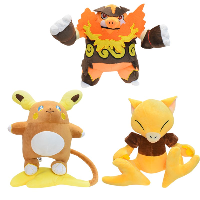 TAKARA TOMY Pokemon Alolan Raichu Abra Emboar Anime Plush Soft Stuffed Toys Birthday Decoration Gift
