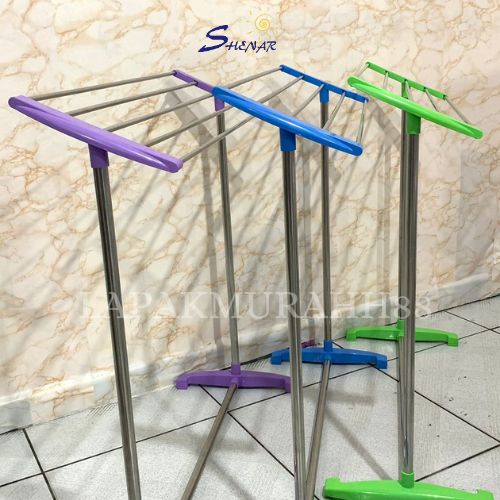 SHENAR SUNNY JEMURAN BERDIRI HANDUK PORTABLE 5 PIPA TEMPAT JEMUR GANTUNGAN KAMAR MANDI / BAJU STAINLESS