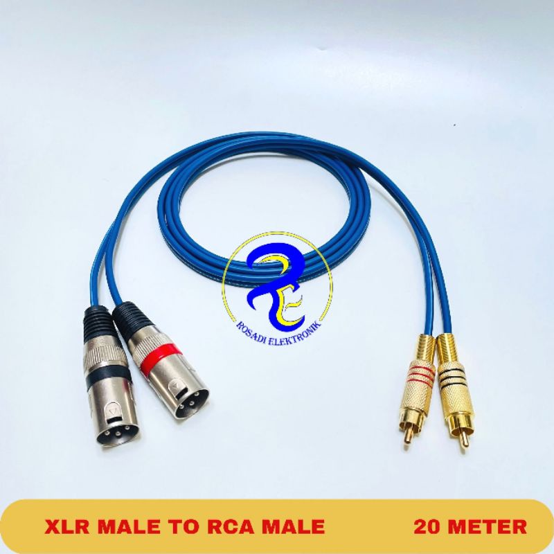 kabel xlr canon male to rca male cable audio mixer 20 meter