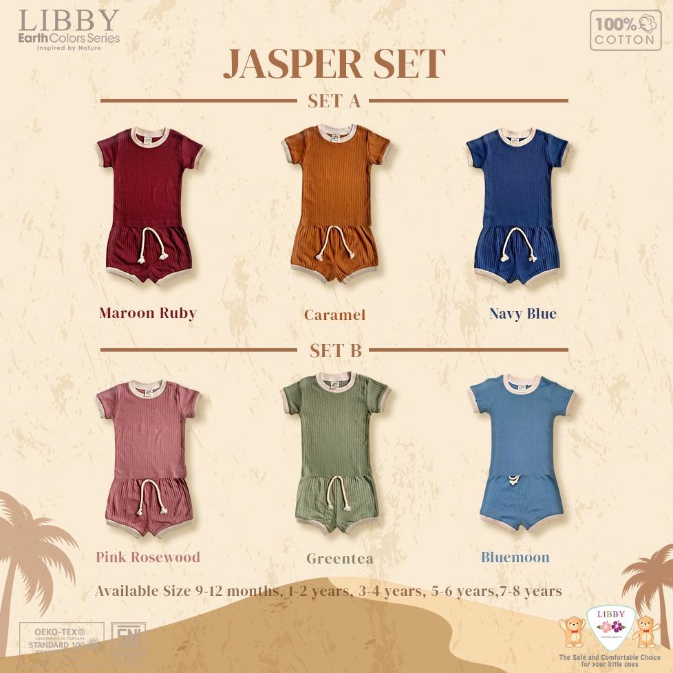 LIBBY Earth Jasper Set Pendek / Setelan Baju Pendek Libby