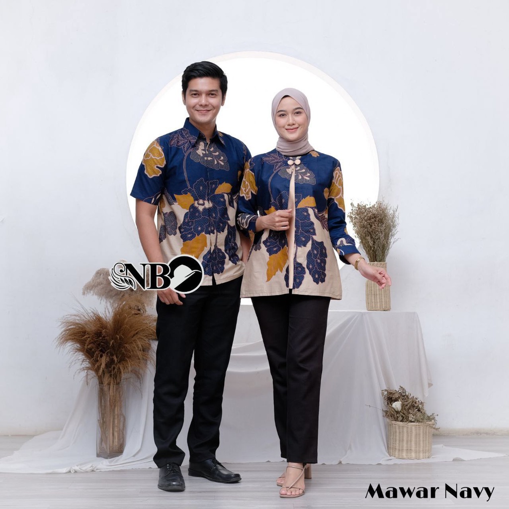 Batik Couple Modern Atasan Blouse Batik Kerja Kantor Wanita