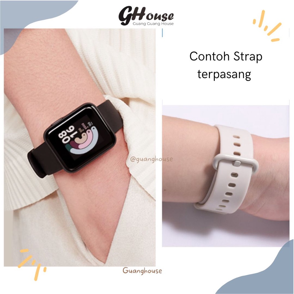 Strap Redmi Watch Lite.1 Lite 2 Tali Pengganti Mi Watch Lite 1 Mi Watch Lite Bahan Silikon Polos Warna