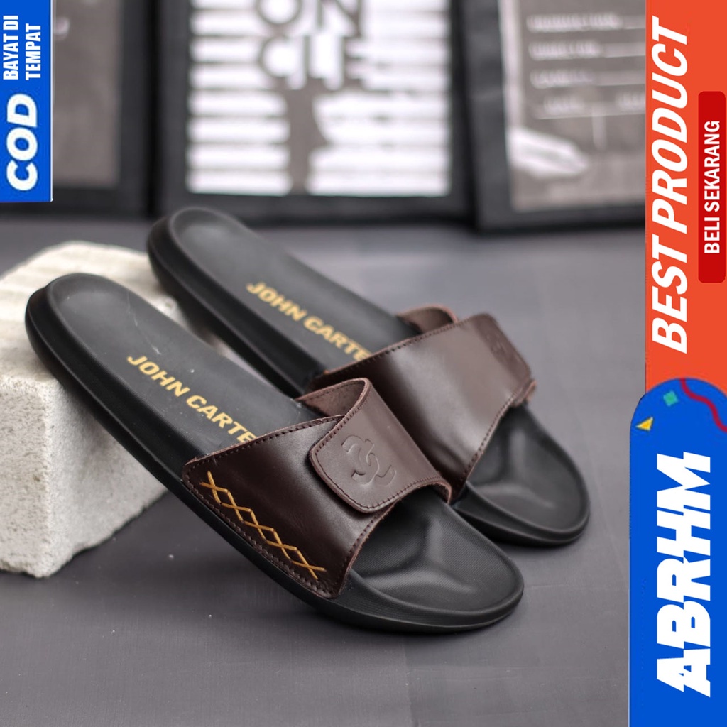 Sandal Slide Pria Sendal Selop Casual Pria Ringan Distro Abrhm Bold