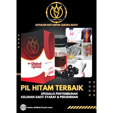Nu 1 Global Cypress Slaber Trust Pil Hitam untik Sendi dan Syaraf