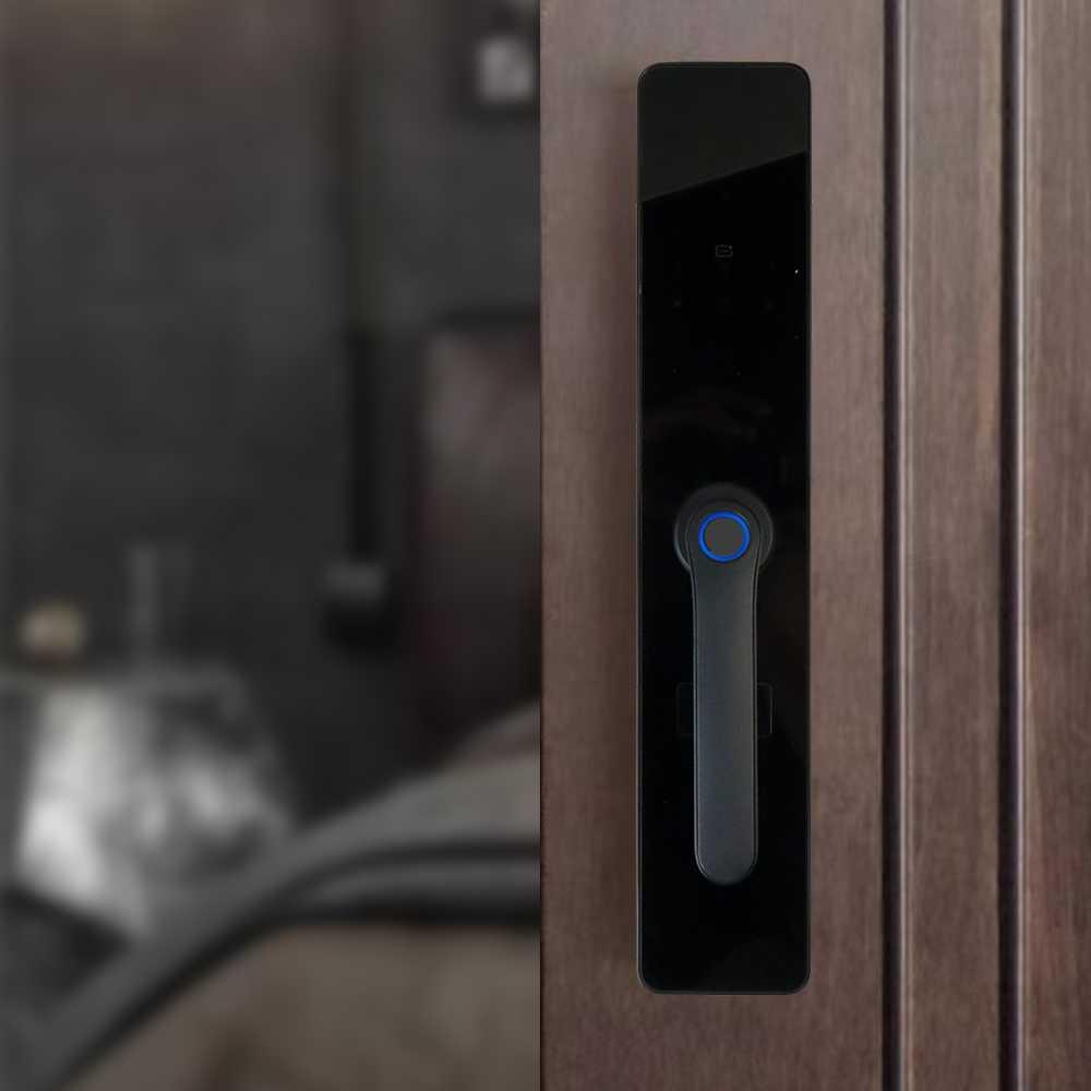 Smart Door Lock Bluetooth Password Fingerprint Card TTLock - F8-TT-MF - Black