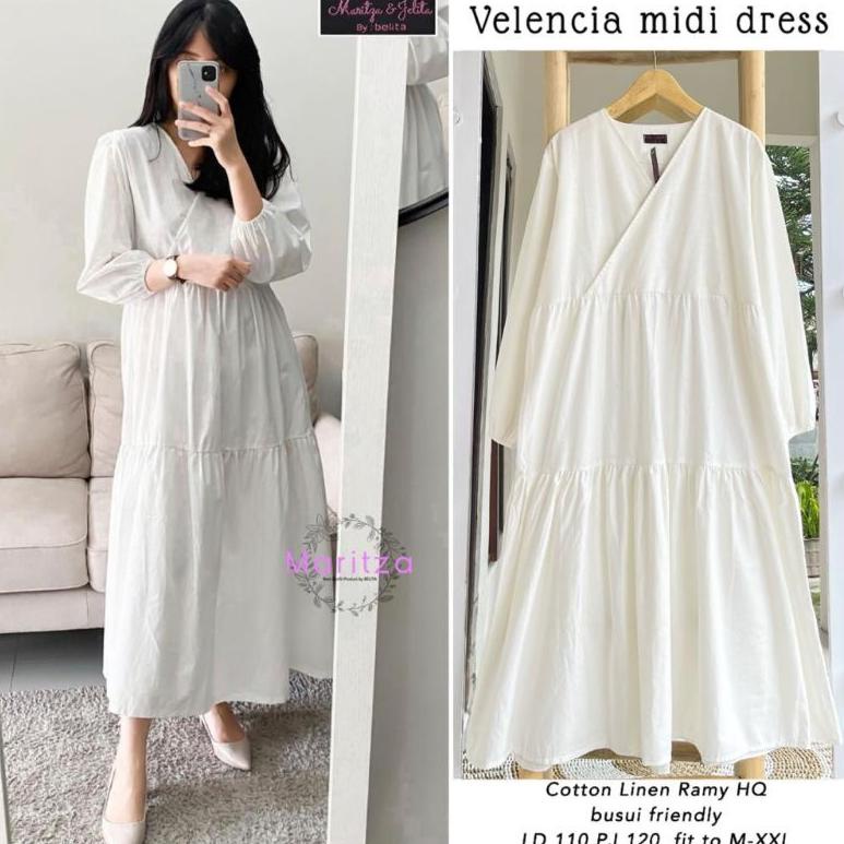 GNQ.10Ma23a • [KOREAN DRESS WANITA] VELENCIA MIDI KOREAN KIMONO OOTD TIKTROK NANGGUNG POLOS VALENCIA