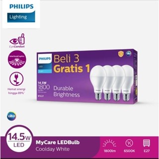 Philips Multipack Mycare LedBulb 6500k Putih 14,5 Watt