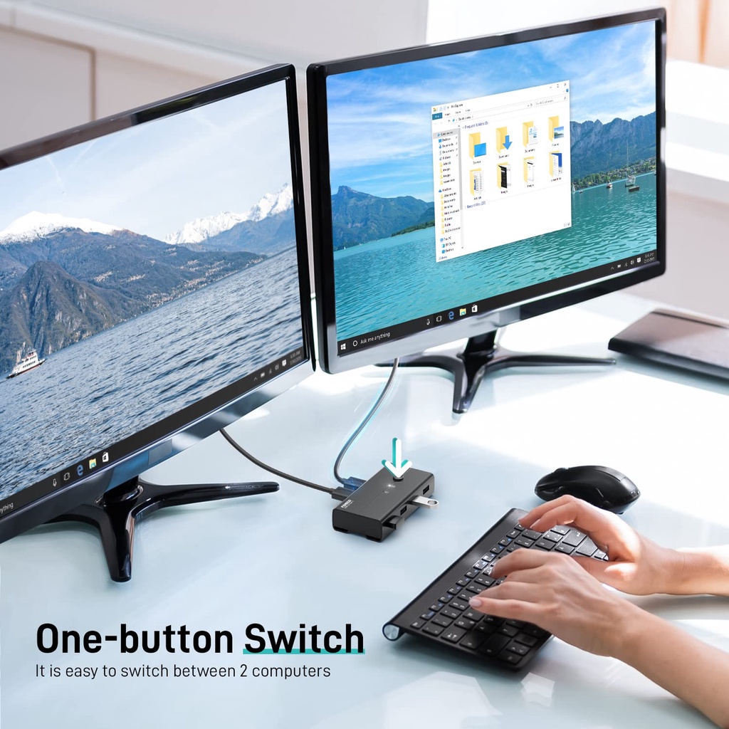 USB Switch Selector 4 USB Share for 2 PC Laptop KVM USB FIDECO