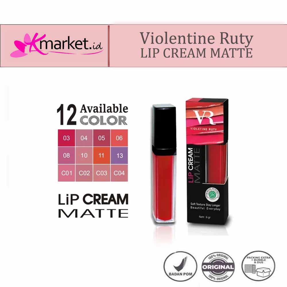 VR Lip Cream Matte | Lipstik Cair | Lip Cream | Violetine Ruty | Lip Cream Matte