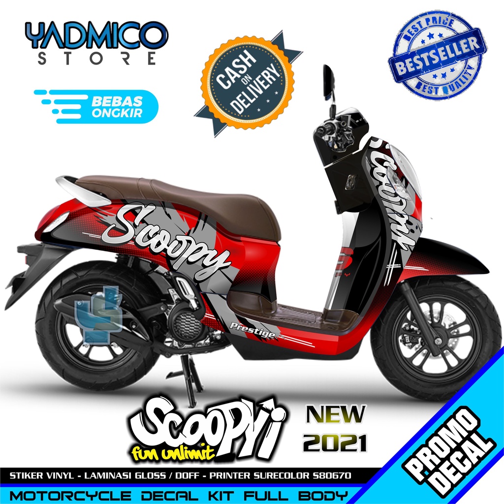 Decal Scoopy 2021 Full Body - Stiker Motor Scoopy 2022 Full Body - Striping Hologram Scoopy 2023 Var