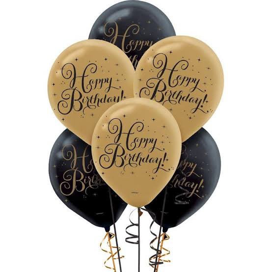 balon latex happy birthday tulisan HBD gold / black 12 inch isi 10 pcs