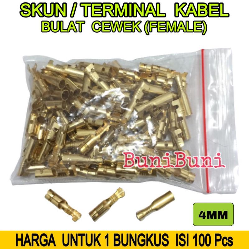 SKUN Terminal Kabel GEPENG &amp; BULAT Tipe CEWEK FEMALE &amp; COWOK MALE - ISI 100 Pcs