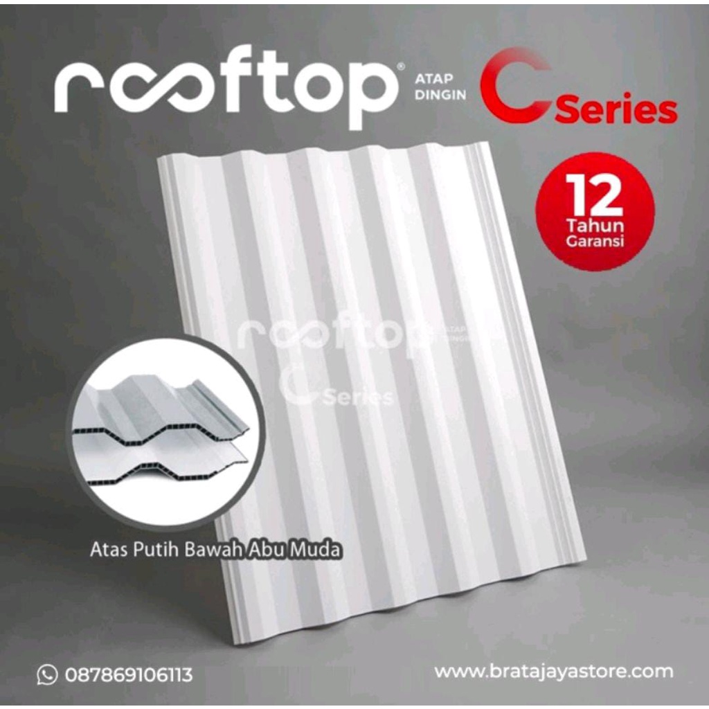 ATAP UPVC Rooftop C Series C-Series 1 M Rumah, Kanopi, Gedung, Ruko Rooftop