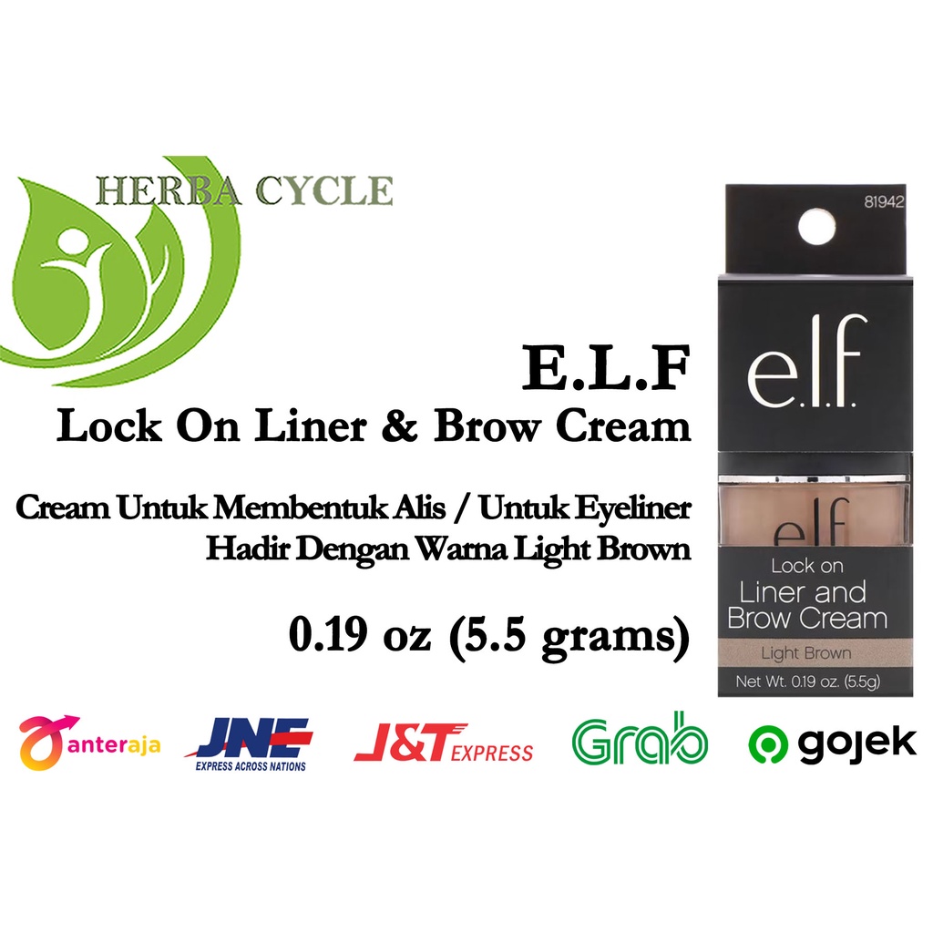 PROMO MURAH ELF Cosmetics Lock On Liner &amp; Brow Cream (5.5 gr) Light Brown Gambar Alis ORI USA