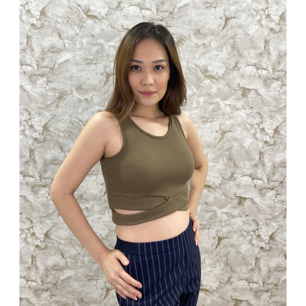 MODAVIE - BEATRICE CROP TOP Korea Tank Top Pendek Wanita Crop Tee Korean