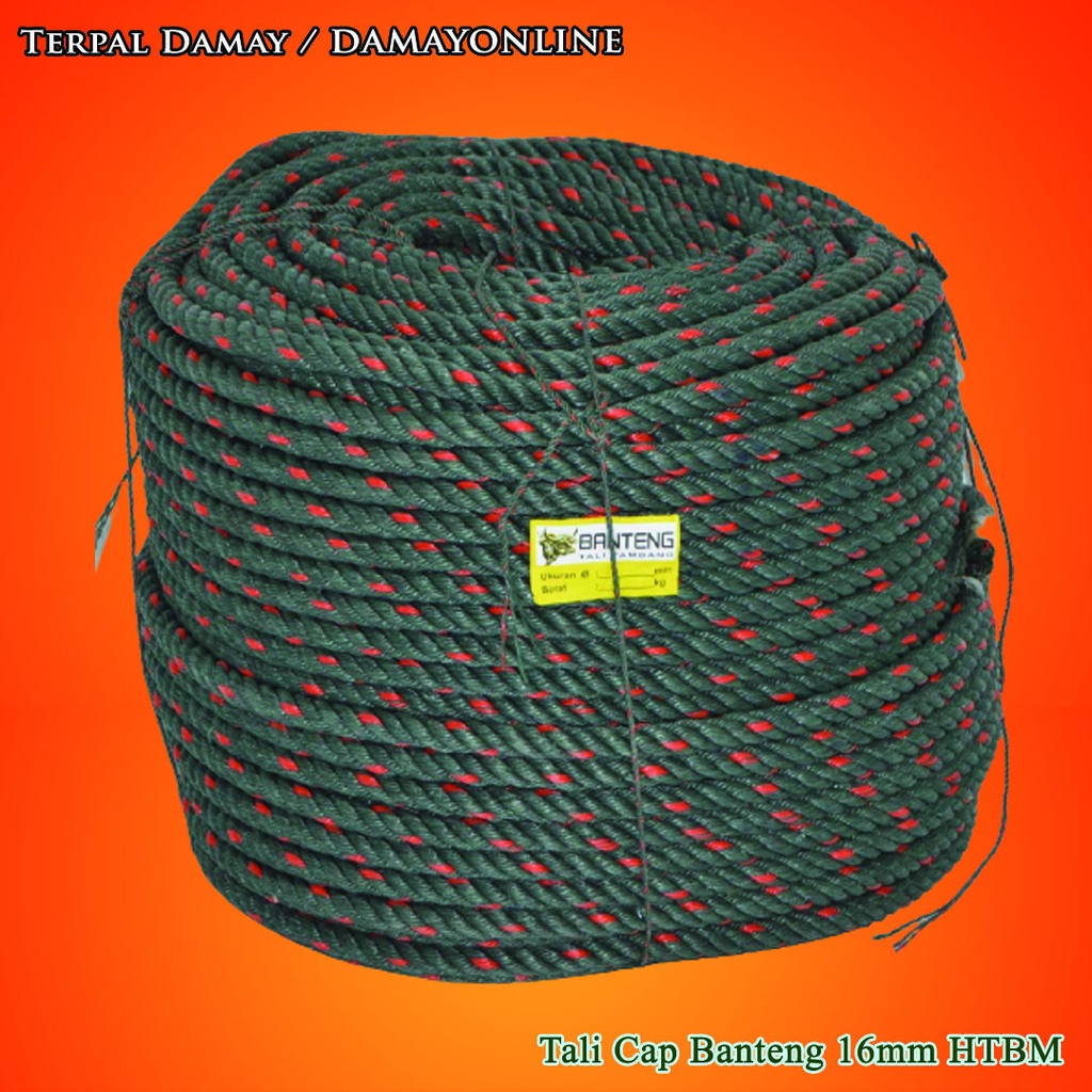 

Tali Tambang 16mm Hijau Bintik Merah / Rol ( Harga Per Rol )