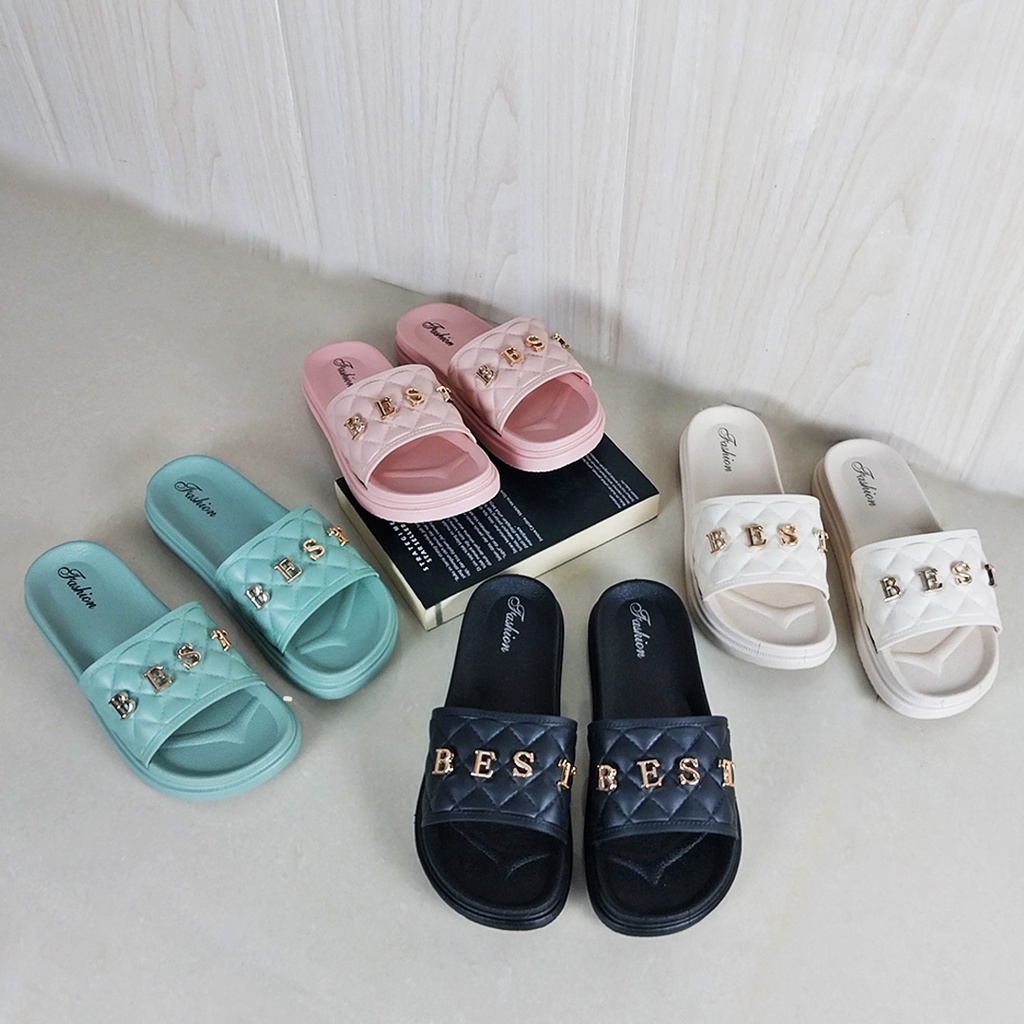 CYS COD Sandal Wanita Slip On Simpel Sandal Wanita Kekinian Terbaru Sandal Cewek Import Sandal Wanita Karet SPT-51