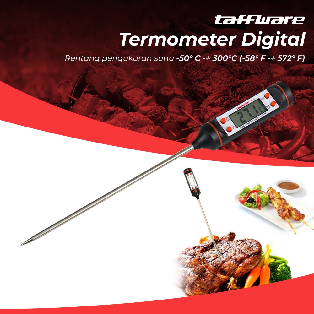 Digital Food Thermometer OMHR0OBK for Kitchen Cooking BBQ - Black