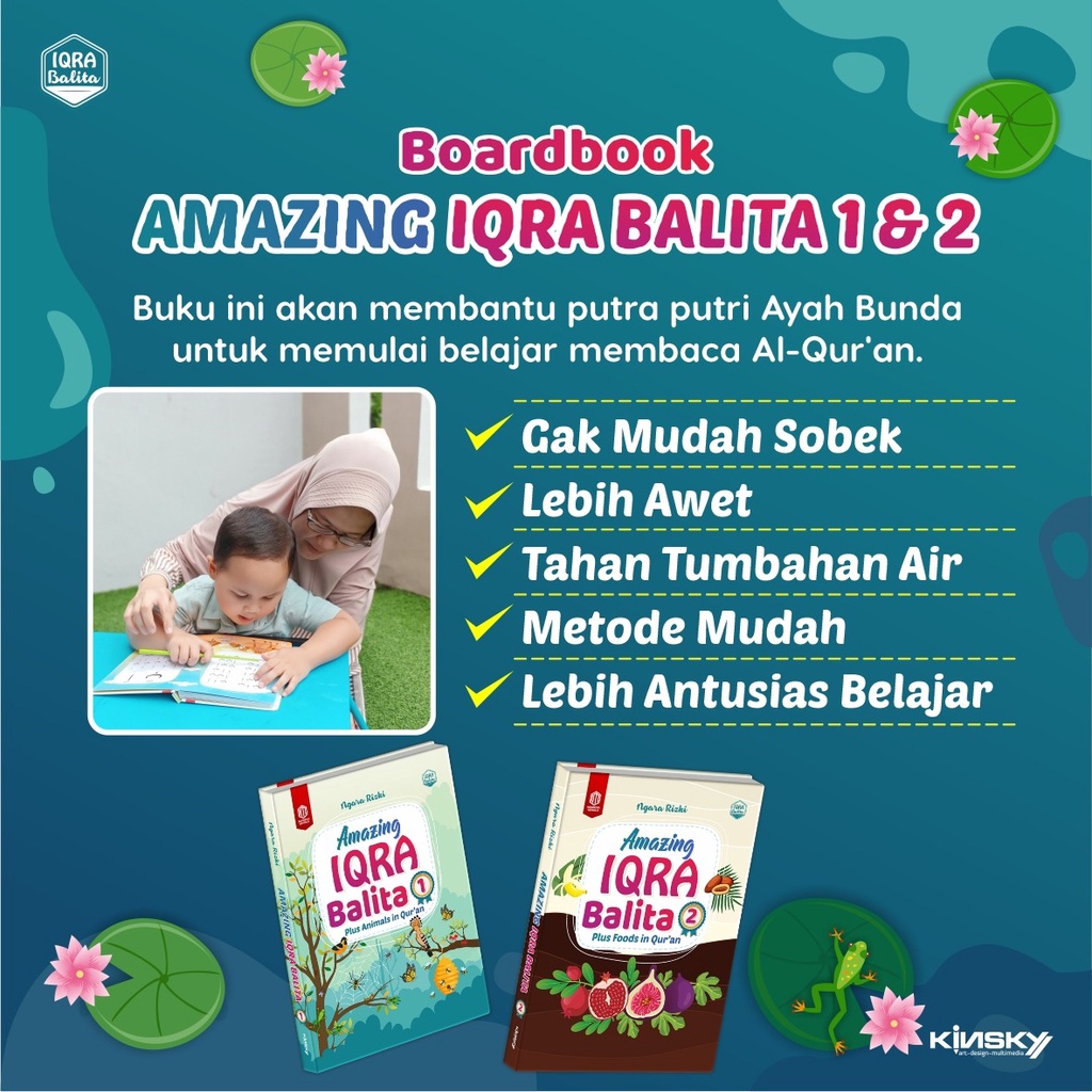 BUKU IQRA | AMAZING IQRO BALITA BOARDBOOK JILID 1 DAN JILID 2